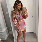 Robe courte sexy manches longues avec ceinture - Chic&Shines