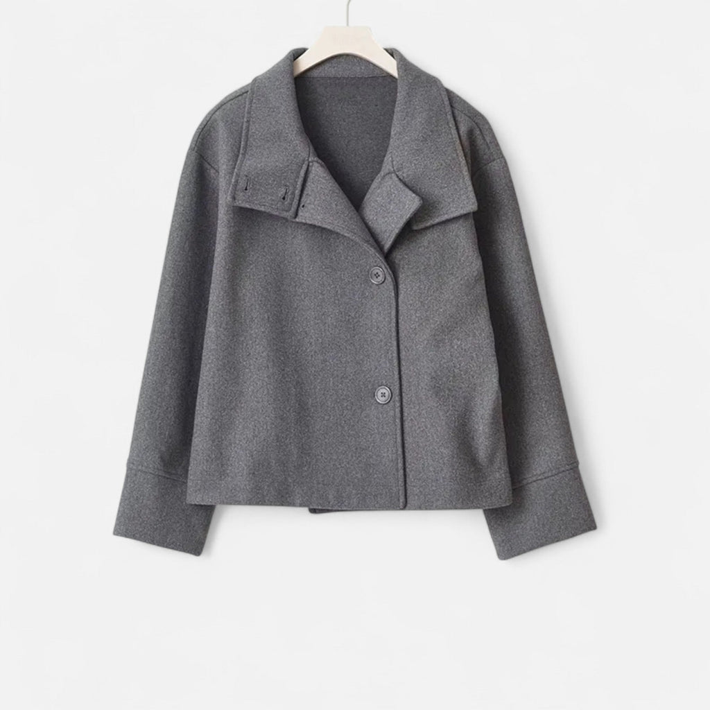 Manteau Court Femme Col Haut Chic
