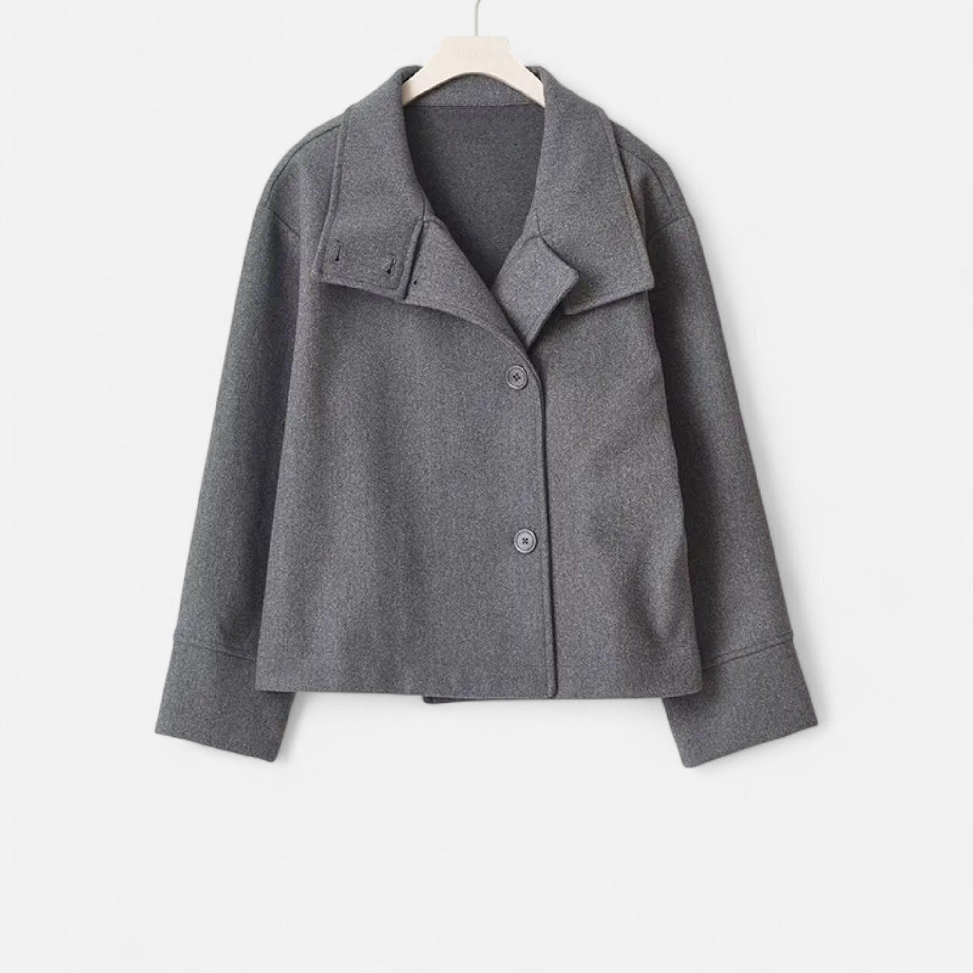 Manteau Court Femme Col Haut Chic