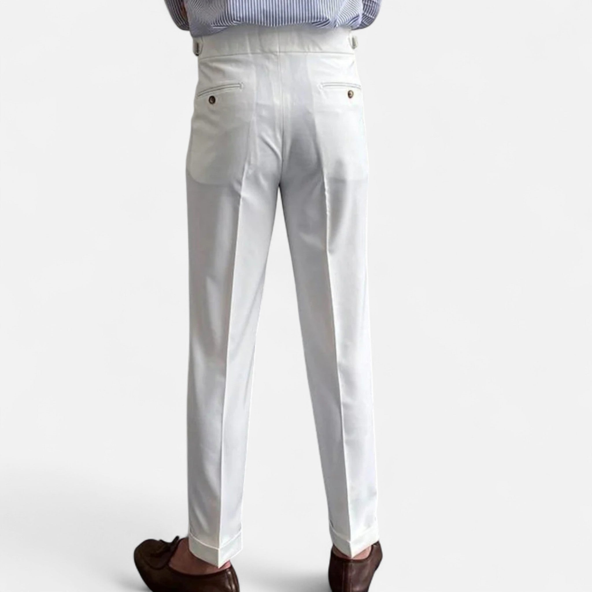 Pantalon drapé taille haute pour homme