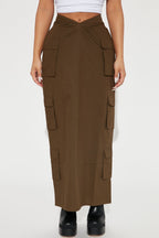 Jupe cargo longue Truth Or Dare - Olive