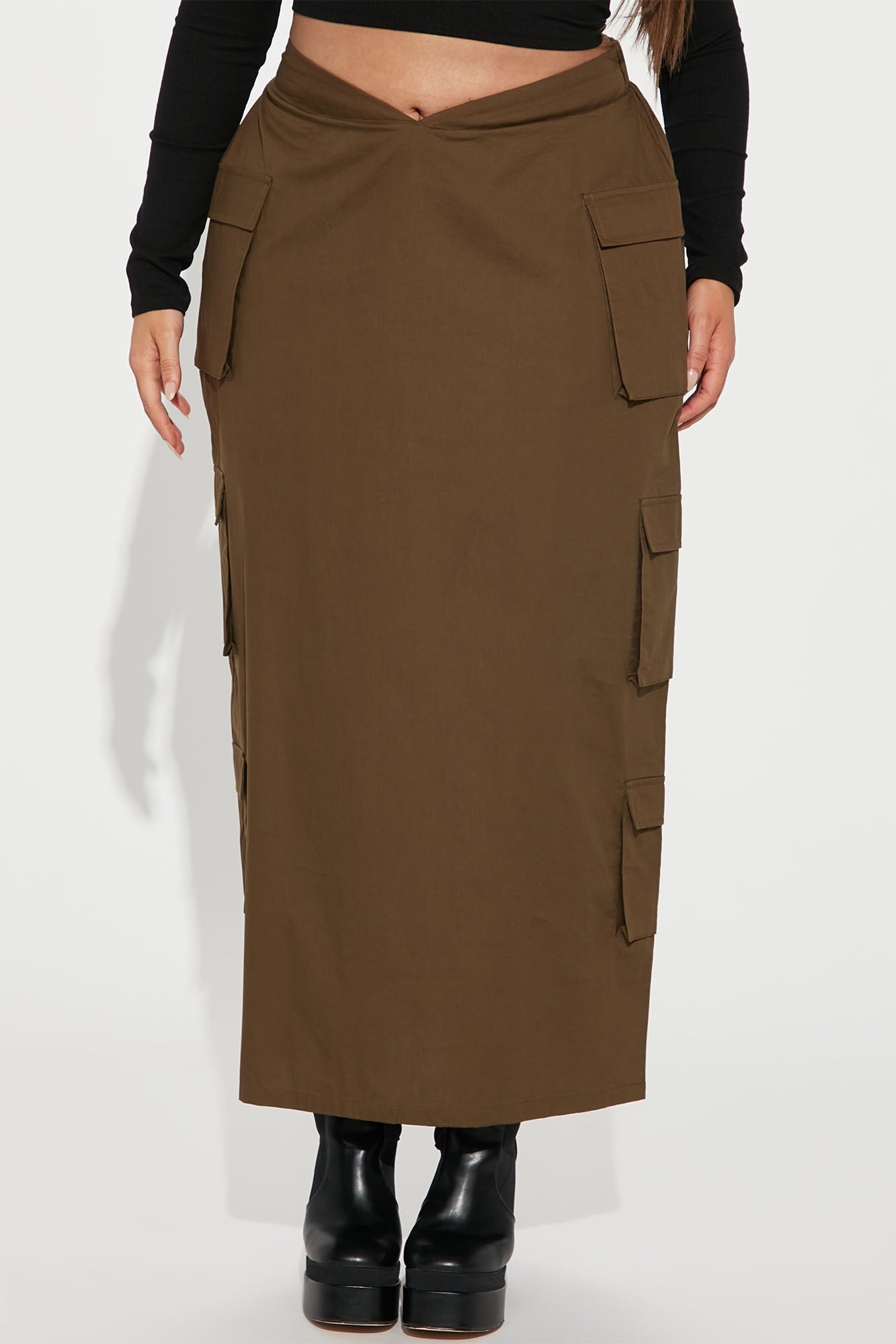 Jupe cargo longue Truth Or Dare - Olive