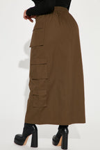 Jupe cargo longue Truth Or Dare - Olive