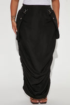 Myra Utility Maxi Skirt - Black