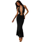 Robe longue décolleté plongeant et dos nu