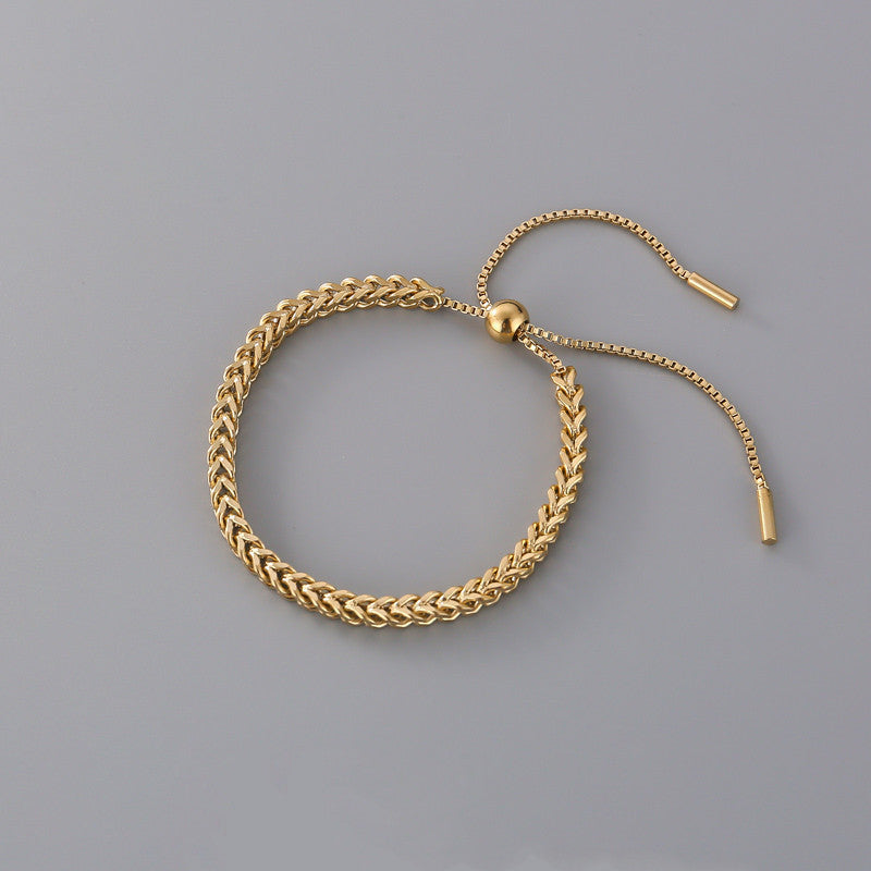 Bracelet tressé en acier titane réglable