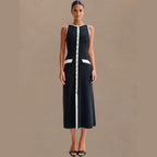 Bodycon checked sleeveless dress