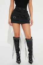 Mini-jupe cargo en nylon micro Still Got It - Noir