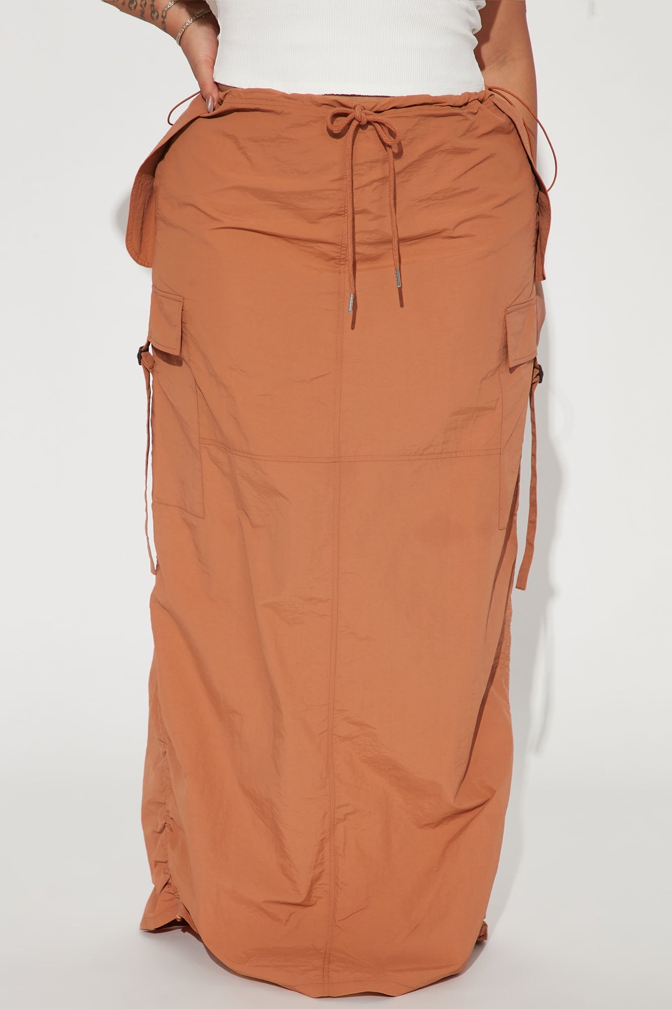 Break Your Heart Cargo Skirt - Camel