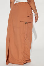 Break Your Heart Cargo Skirt - Camel