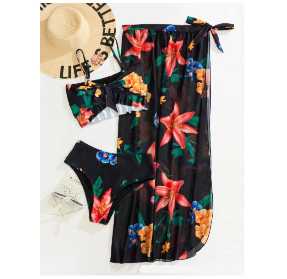 Eléonore — Ensemble trois pièces à motif floral