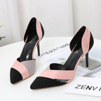 Pointed suede stiletto heels