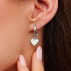 White Quartz Huggie Hoop Earrings