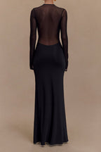 Gillian - Women's Elegant See-Through Cross-Knit Long Dress, Special Autumn Edition