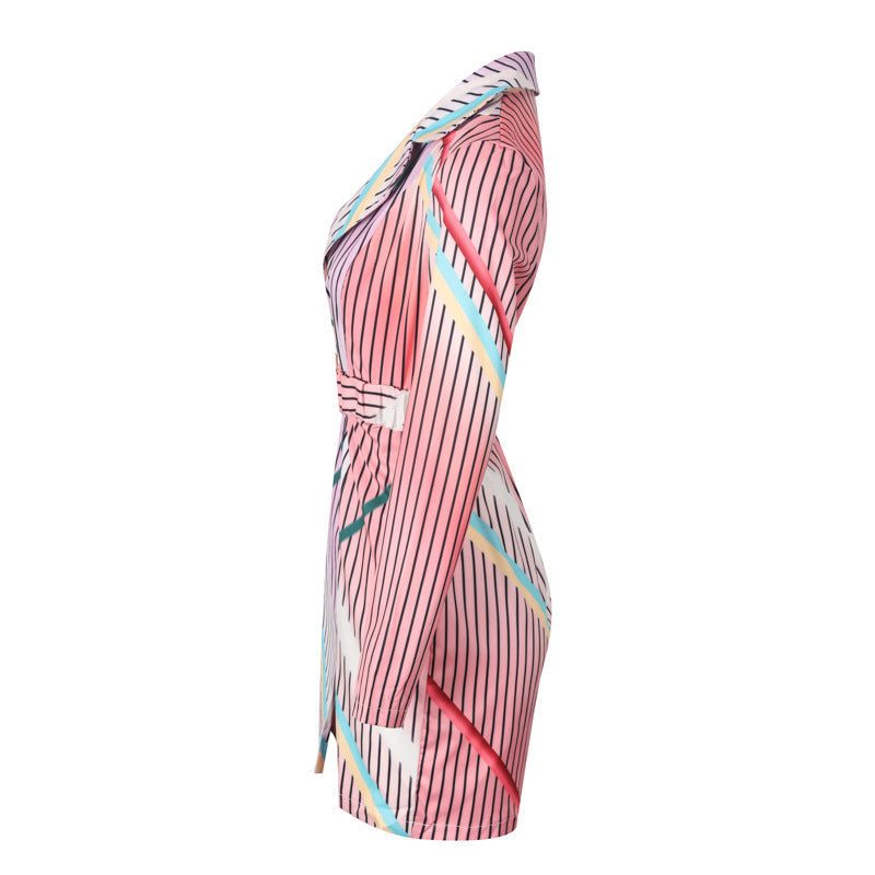 Robe courte sexy manches longues avec ceinture