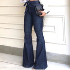 Pantalon évasé à lacets micro-élastiques - Chic&Shines