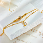 Chaîne double de cheville pendentif cœur