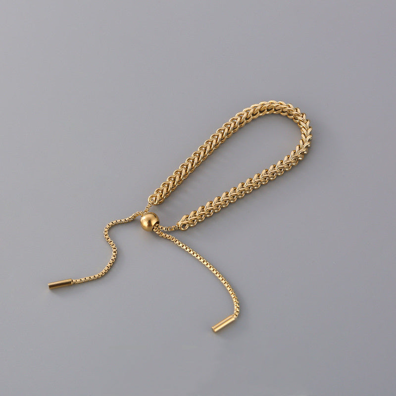 Bracelet tressé en acier titane réglable