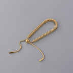 Bracelet tressé en acier titane réglable