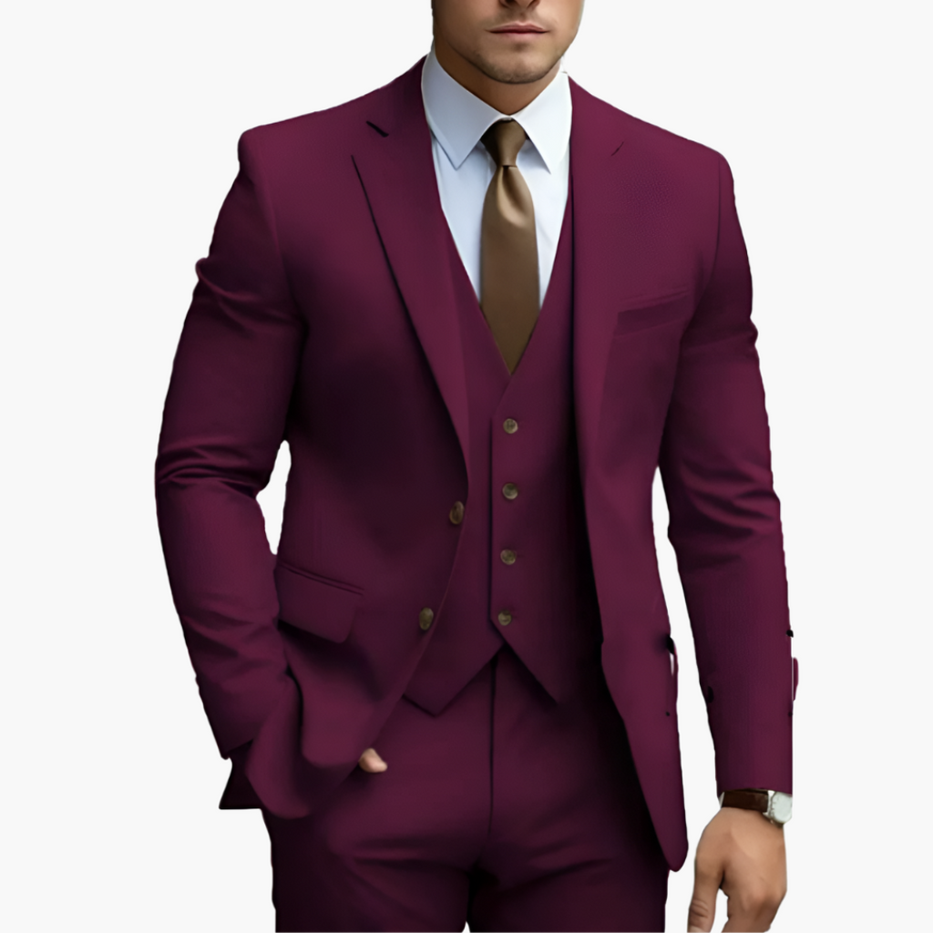 Costume homme élégant avec veste, gilet et pantalon