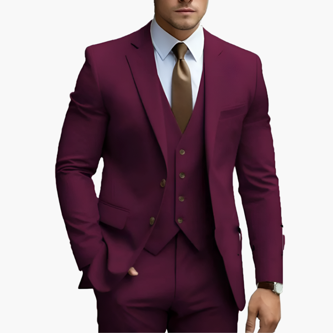 Costume homme élégant avec veste, gilet et pantalon