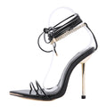 Talons aiguille à lacets et chaîne - Chic&Shines