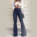 Pantalon évasé à lacets micro-élastiques