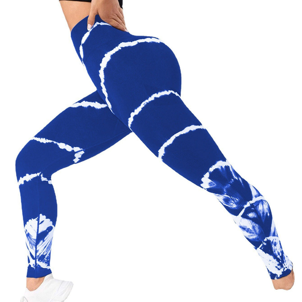 Legging de sport sans coutures tie-dye effet push-up