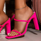Sandales talons haut bout carré à lanière - Chic&Shines