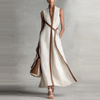 Robe Sans Manches Color-Block Élégante