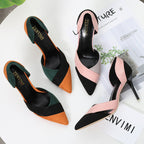 Pointed suede stiletto heels