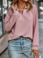 FrenchEmma - Pull femme élégant avec fermeture éclair pour l'automne