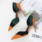 Pointed suede stiletto heels