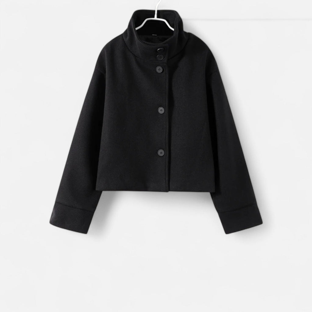 Manteau Court Femme Col Haut Chic