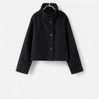 Manteau Court Femme Col Haut Chic