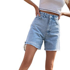 Short en jean taille haute – Coupe droite intemporelle