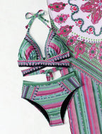 Maillot de bain 2 pièces rétro bretelles croisées - Chic&Shines