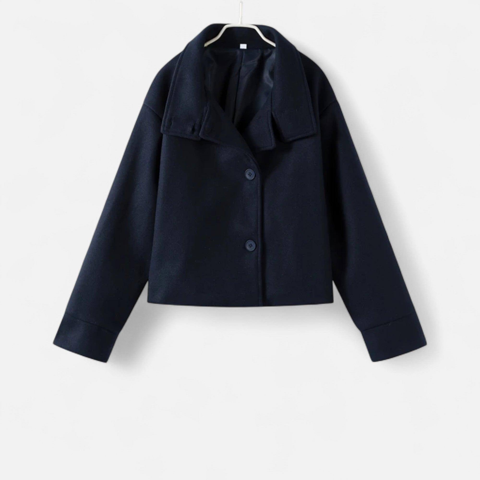 Manteau Court Femme Col Haut Chic