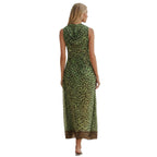 Robe midi sans manches imprimé léopard