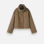 Manteau Court Femme Col Haut Chic