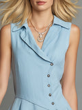 Robe asymétrique sans manches, coupe épurée