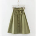 Jupe courte taille haute boutonnée avec ceinture - Chic&Shines