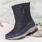 Bottes d'hiver pour femmes avec fermeture éclair latérale - Bottes de neige imperméables, antidérapantes et durables avec doublure chaude