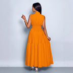 Robe patchwork à lacets et dentelle — Orangé