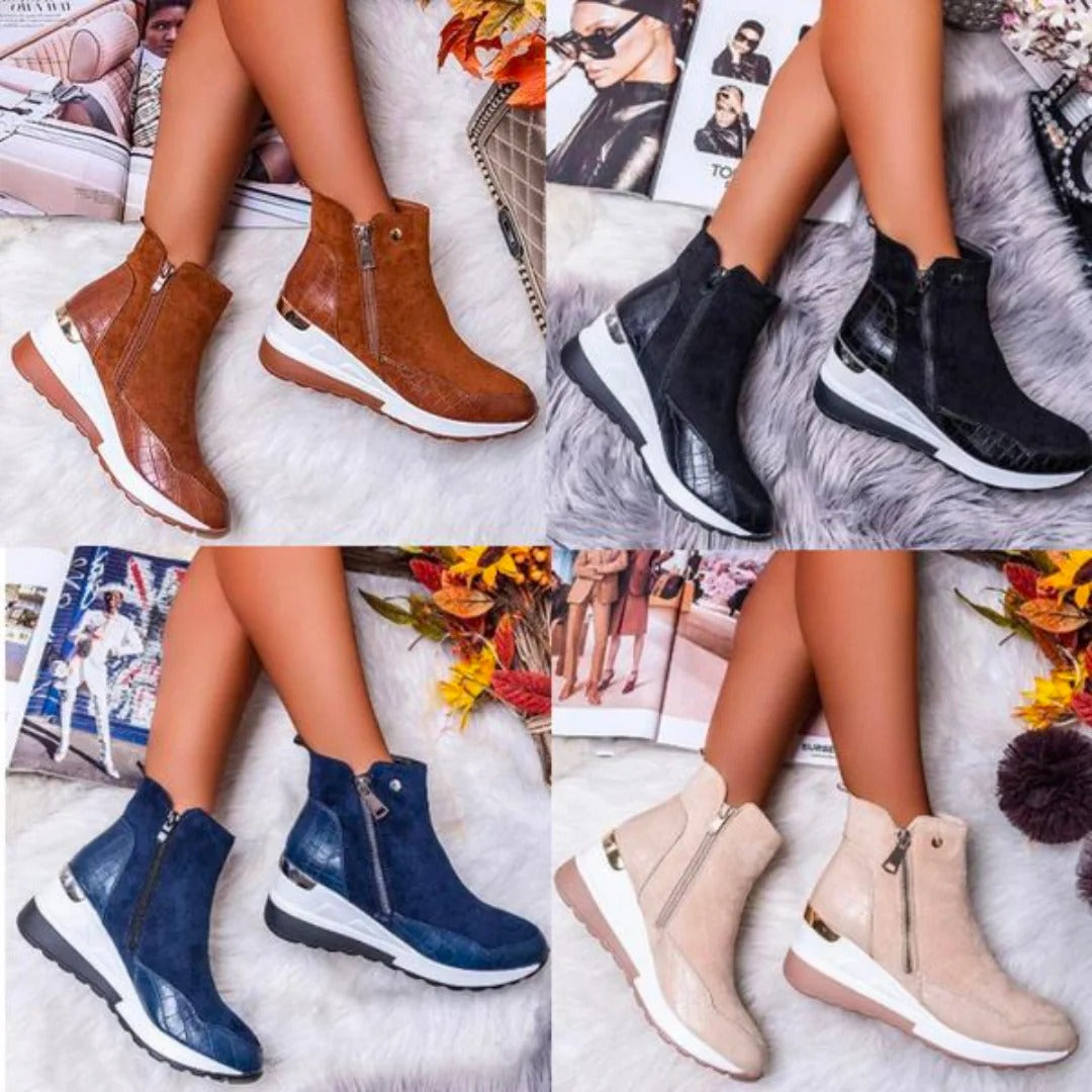 Bottes orthopédiques mi-hautes en cuir pour femmes | Collection Automne Lisa