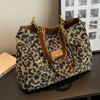 Leopard print tote bag