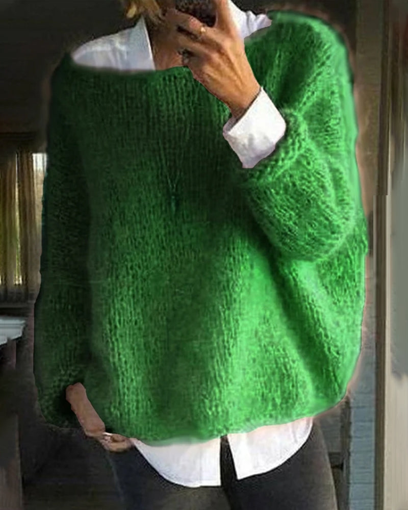 Women's Classic Off-Shoulder Knitted Sweater