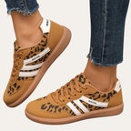 Baskets orthopédiques en cuir pour femmes - Chaussures de loisirs confortables avec voûte plantaire, semelle souple & forme ergonomique