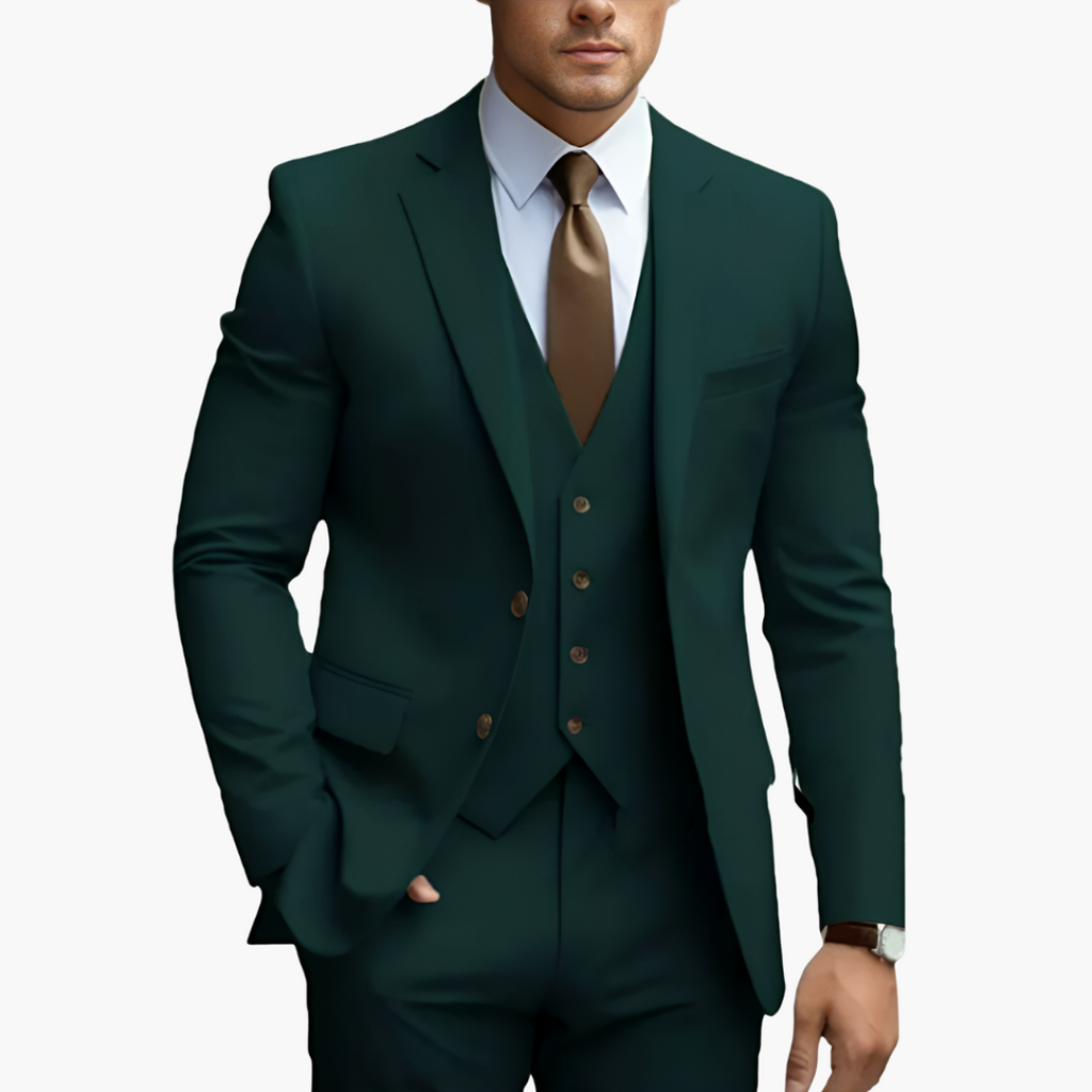Costume homme élégant avec veste, gilet et pantalon