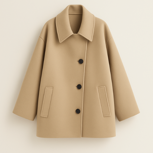 Manteau en laine pour femme avec boutons